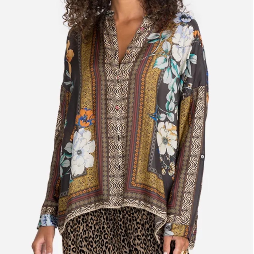 Johnny Was Golden Raquel Button Down, Multi, XS